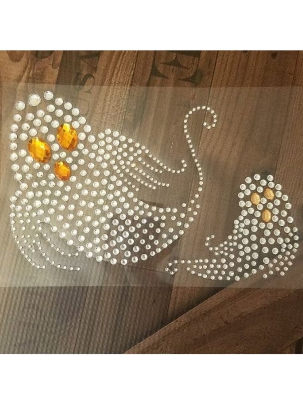 BLING Rhinestone 2 ghosts stickers set Halloween